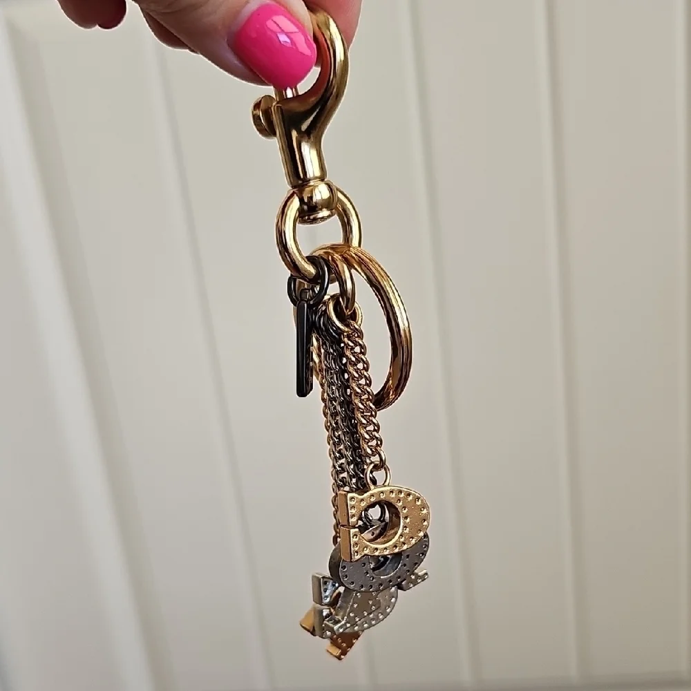 Coach Perforated Letters Charm Key Fob (Style No. 91474) Like New